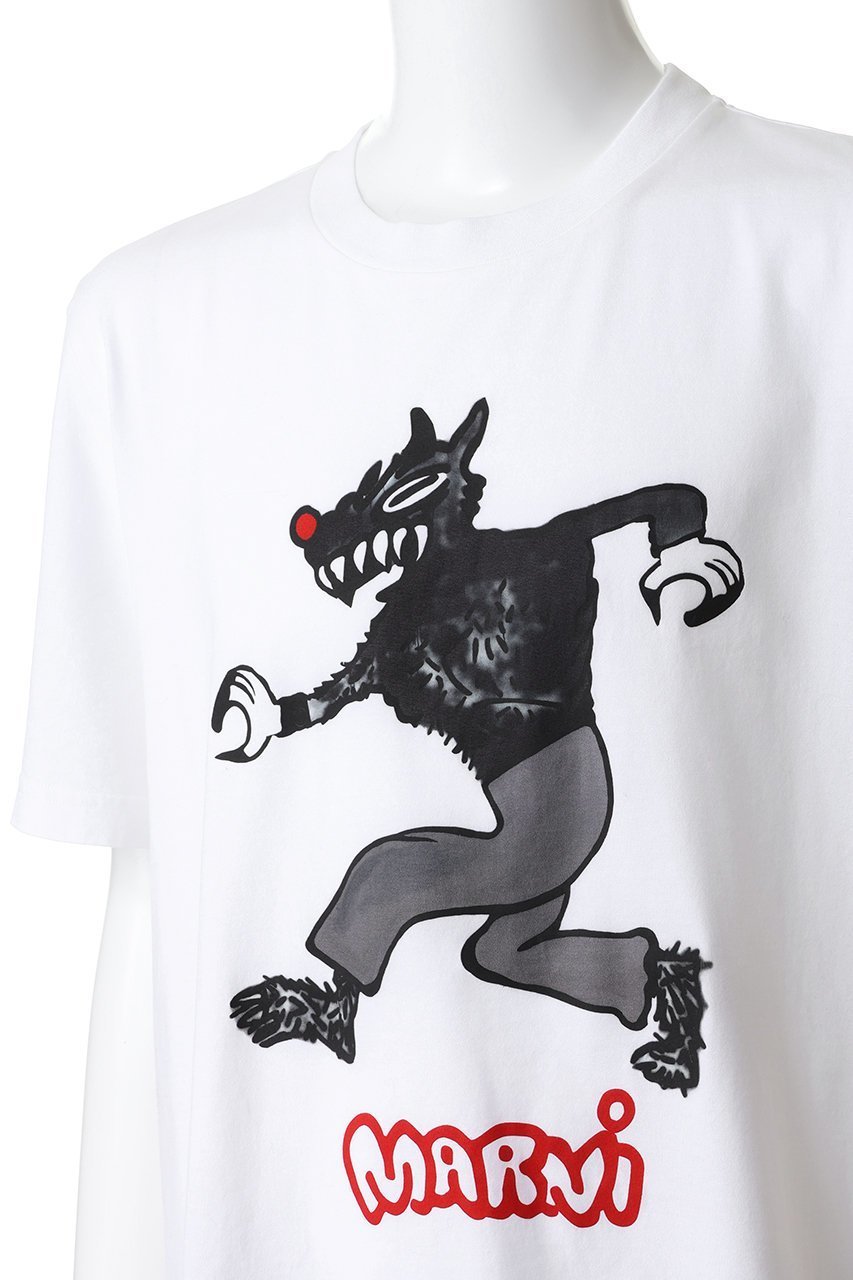 【マルニ/MARNI / MEN】の【MEN】ウルフプリントTシャツ 人気、トレンドファッション・服の通販 founy(ファニー) ファッション Fashion メンズファッション Fashion for Men トップス・カットソー Cut & Sew Tops メンズシャツ Shirts インナー Innerwear カーゴパンツ Cargo Pants, Utility Pants ショート Short, Short Length ジャケット Jacket, Outerwear スラックス Slacks, Dress Pants スリーブ Sleeve, Long Sleeve / Short Sleeve デニム Denim, Jeans Material プリント Print, Printed Pattern ロンドン London Style, British Inspired other-5|ID: prp329100004769277 ipo3291000000035772195