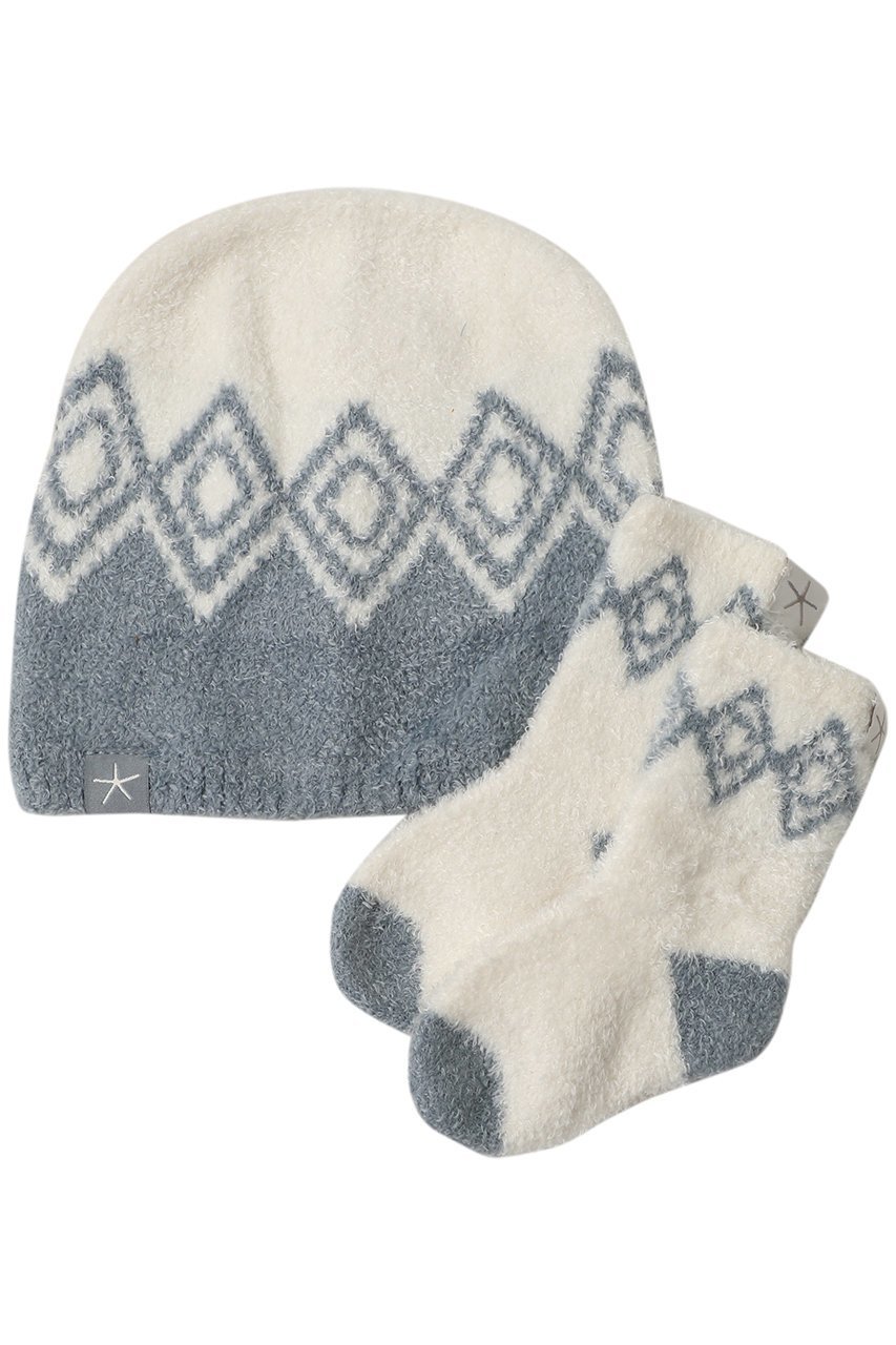 【ベアフットドリームス/BAREFOOT DREAMS / KIDS】の【BABY】コージーシックライト フェアアイル ビーニー&ソックス セット インテリア・キッズ・メンズ・レディースファッション・服の通販 founy(ファニー) 　ファッション　Fashion　キッズファッション　Fashion for Kids　おすすめ　Recommended / Our Picks　お家時間・ステイホーム　Stay Home / At Home　クラシック　Classic, Timeless Style　セットアップ　Set-Up, Coordinated Outfit　ソックス　Socks, Hosiery　ブロック　Block, Solid Block Pattern　ベビー　Baby, Babywear　ブルー|ID: prp329100004770126 ipo3291000000035698686