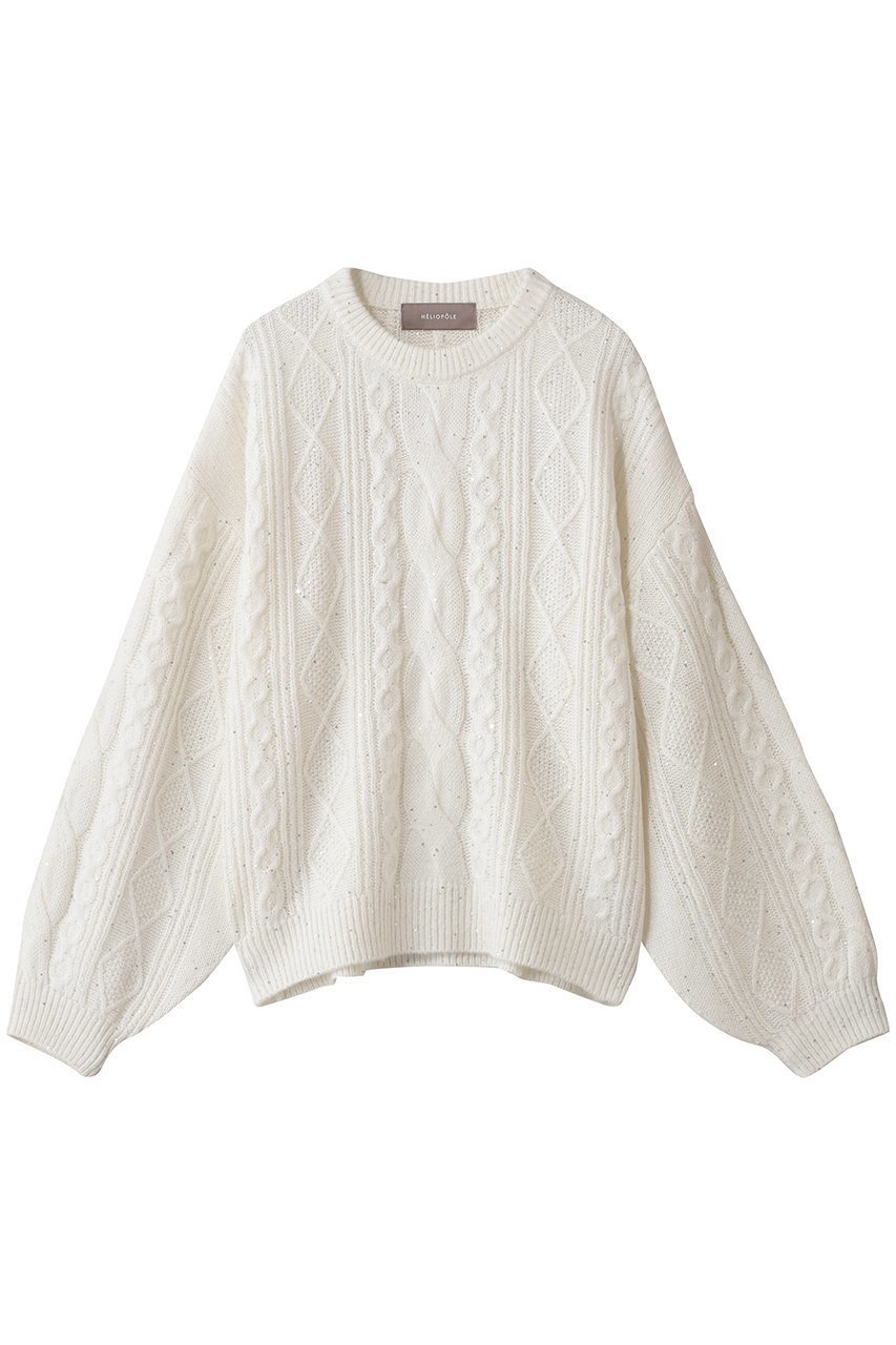 【エリオポール/heliopole】のケーブルスパングルニット 人気、トレンドファッション・服の通販 founy(ファニー) ファッション Fashion レディースファッション Fashion for Women トップス・カットソー Cut & Sew Tops ニット Knit Tops & Sweaters カジュアルプルオーバー・ニットトップス Pullovers & Knit Tops / Casual Pullovers スパンコール Sequins, Sequin Embellishment メタリック Metallic, Shiny Finish 新作・新入荷 New Arrivals / New In other-1|ID: prp329100004770132 ipo3291000000034554609