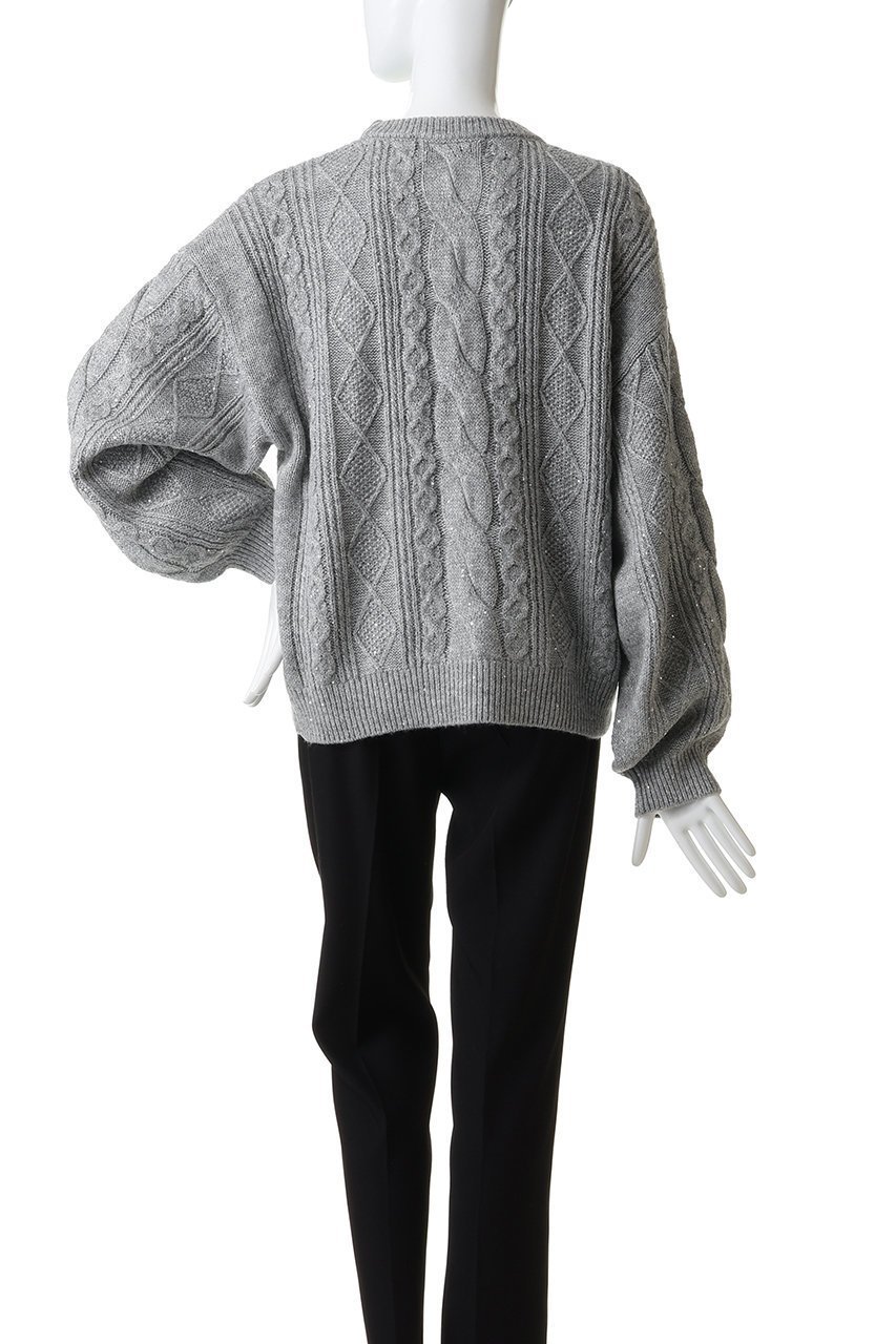 【エリオポール/heliopole】のケーブルスパングルニット 人気、トレンドファッション・服の通販 founy(ファニー) ファッション Fashion レディースファッション Fashion for Women トップス・カットソー Cut & Sew Tops ニット Knit Tops & Sweaters カジュアルプルオーバー・ニットトップス Pullovers & Knit Tops / Casual Pullovers スパンコール Sequins, Sequin Embellishment メタリック Metallic, Shiny Finish 新作・新入荷 New Arrivals / New In other-4|ID: prp329100004770132 ipo3291000000034554618