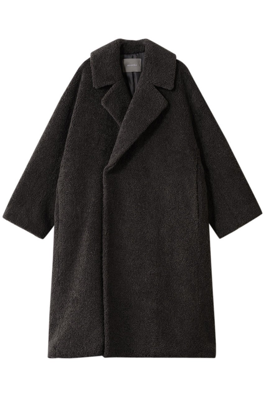 【エリオポール/heliopole】のシープボアチェスターコート インテリア・キッズ・メンズ・レディースファッション・服の通販 founy(ファニー) 　ファッション　Fashion　レディースファッション　Fashion for Women　アウター　Coat / Outerwear Collection　コート・ロングコート・ピーコート　Long Coats, Peacoats & More　チェスターコート・ロング丈アウター　Chester Coats / Chesterfield Long Coats　フェミニン　Feminine, Girly　ロング　Long, Long-Length　エレガント 上品　Elegant　チャコールグレー|ID: prp329100004770136 ipo3291000000035588149