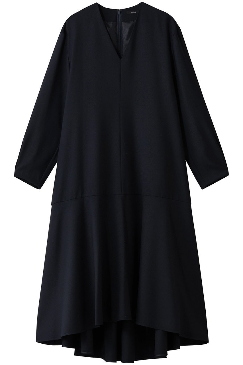 【アルアバイル/allureville】のビエラAラインVネックワンピース インテリア・キッズ・メンズ・レディースファッション・服の通販 founy(ファニー) 　ファッション　Fashion　レディースファッション　Fashion for Women　ワンピース　Dresses　チュニック　Tunic Tops & Dresses　チュニック　Tunic, Long Top　ティアード　Tiered, Tiered Style　ロング　Long, Long-Length　新作・新入荷　New Arrivals / New In　ネイビー|ID: prp329100004770141 ipo3291000000034554687