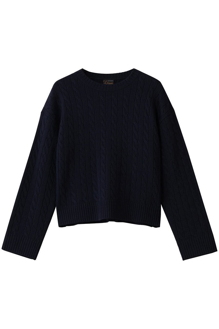 【エリオポール/heliopole】の【Letroyes】ケーブルクルーネックニット インテリア・キッズ・メンズ・レディースファッション・服の通販 founy(ファニー) 　ファッション　Fashion　レディースファッション　Fashion for Women　トップス・カットソー　Cut & Sew Tops　ニット　Knit Tops & Sweaters　カジュアルプルオーバー・ニットトップス　Pullovers & Knit Tops / Casual Pullovers　コンパクト　Compact, Small Size　シンプル　Simple, Minimal　フランス　France, French　人気　Popular, Best Seller　新作・新入荷　New Arrivals / New In　ネイビー|ID: prp329100004770143 ipo3291000000034554702