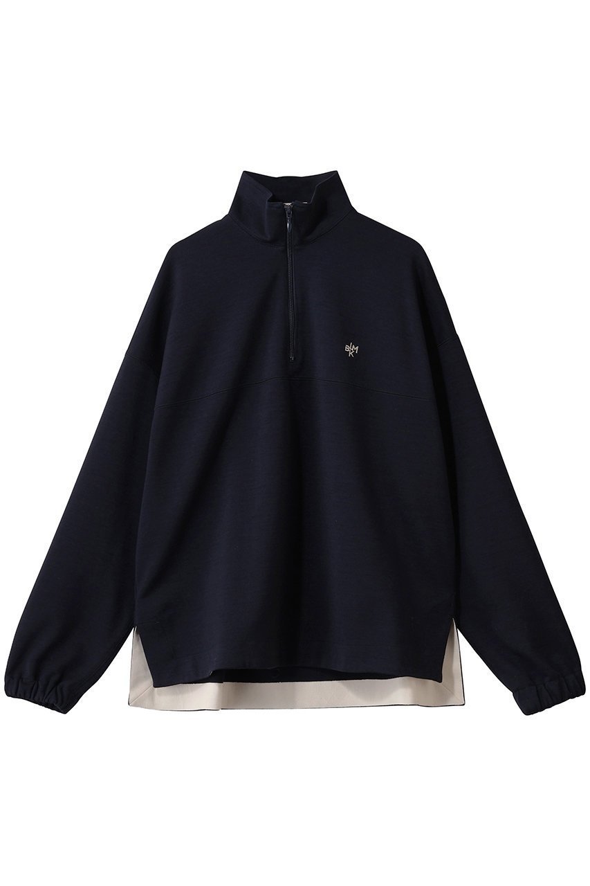 【ブラミンク/BLAMINK】の【BLMK】 ハーフジップロングスリーブ インテリア・キッズ・メンズ・レディースファッション・服の通販 founy(ファニー) 　ファッション　Fashion　レディースファッション　Fashion for Women　トップス・カットソー　Cut & Sew Tops　シャツ・ブラウス・オフィスカジュアル　Elegant Blouses & Button-Ups　レディースパーカー・カジュアルフーディー　Casual Hoodies & Sweatshirts　ロングTシャツ・Tシャツ　Longline T-Shirts & Tees　スウェット・クルーネックトップス　Sweatshirts & Crewnecks / Relaxed Fit Sweat Tops　カットソー・ベーシックTシャツ　Cut-and-Sewn Tops / Stretch Tees & Basics　おすすめ　Recommended / Our Picks　インナー　Innerwear　スリーブ　Sleeve, Long Sleeve / Short Sleeve　タートルネック　Turtleneck, High Neck　フォルム　Silhouette, Form　ロング　Long, Long-Length　ネイビー|ID: prp329100004770151 ipo3291000000035588199