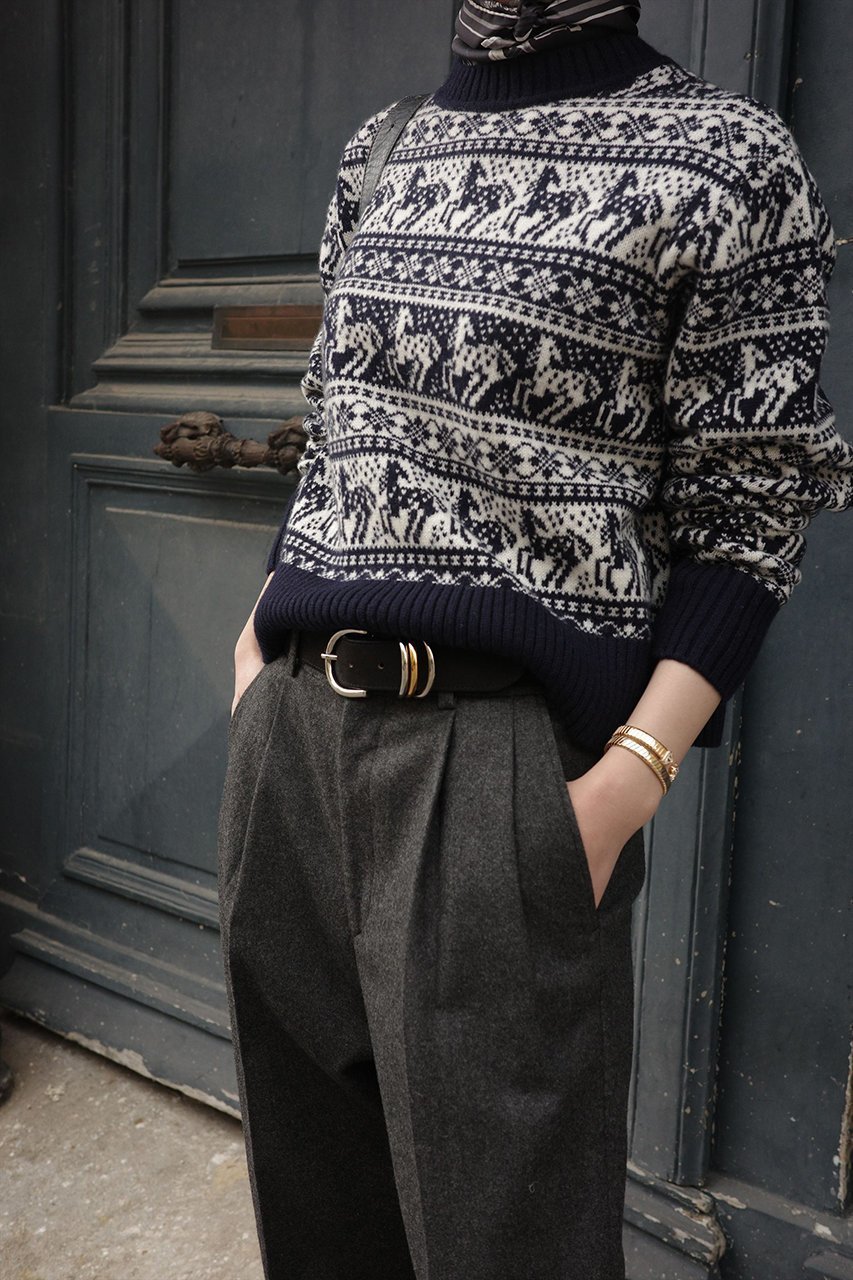 【アロー/aLORS】のPull jacquard equestre Rohan クルーネックニット 人気、トレンドファッション・服の通販 founy(ファニー) ファッション Fashion レディースファッション Fashion for Women トップス・カットソー Cut & Sew Tops ニット Knit Tops & Sweaters カジュアルプルオーバー・ニットトップス Pullovers & Knit Tops / Casual Pullovers クラシカル Classical, Vintage-Inspired パターン Pattern, Design Print モダン Modern, Contemporary モチーフ Motif, Design Theme ロンドン London Style, British Inspired 冬 Winter / This Winter other-8|ID: prp329100004771154 ipo3291000000035772265