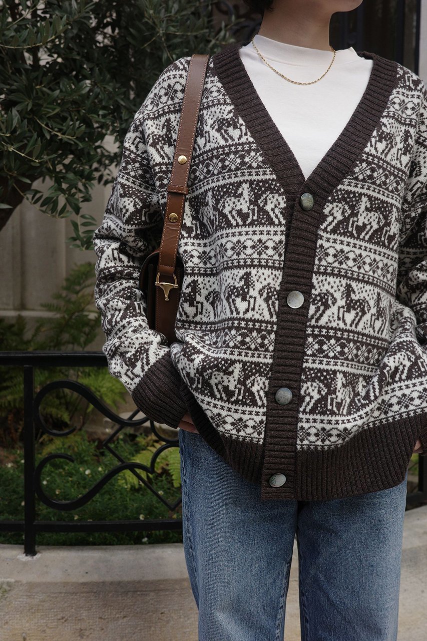 【アロー/aLORS】のCardigan jacquard equestre Freya カーディガン 人気、トレンドファッション・服の通販 founy(ファニー) ファッション Fashion レディースファッション Fashion for Women トップス・カットソー Cut & Sew Tops ニット Knit Tops & Sweaters カーディガン・羽織り Layered Style Cardigans イタリア Italy カーディガン Cardigan, Knitwear パターン Pattern, Design Print モチーフ Motif, Design Theme ロンドン London Style, British Inspired エレガント 上品 Elegant 新作・新入荷 New Arrivals / New In other-8|ID: prp329100004771155 ipo3291000000034565290