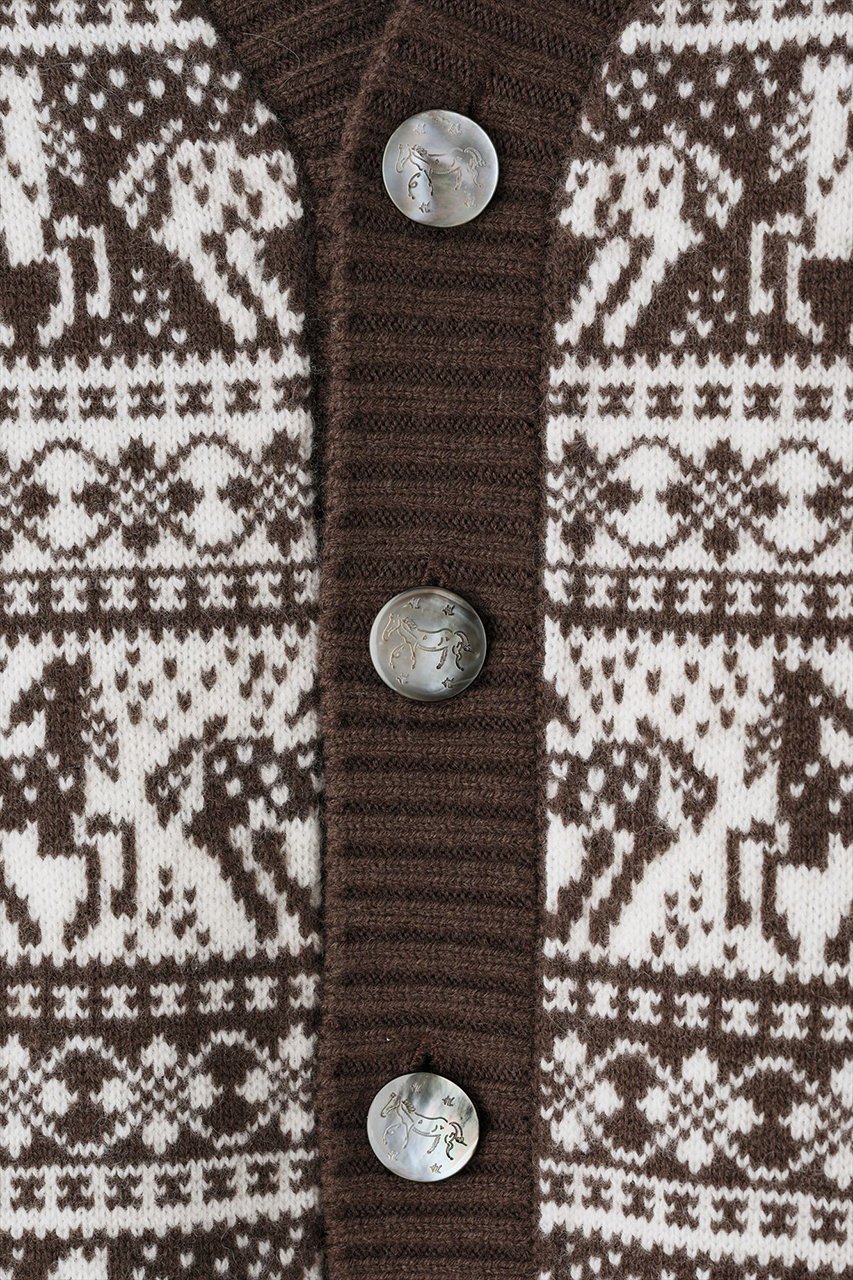 【アロー/aLORS】のCardigan jacquard equestre Freya カーディガン 人気、トレンドファッション・服の通販 founy(ファニー) ファッション Fashion レディースファッション Fashion for Women トップス・カットソー Cut & Sew Tops ニット Knit Tops & Sweaters カーディガン・羽織り Layered Style Cardigans イタリア Italy カーディガン Cardigan, Knitwear パターン Pattern, Design Print モチーフ Motif, Design Theme ロンドン London Style, British Inspired エレガント 上品 Elegant other-5|ID: prp329100004771155 ipo3291000000035772273