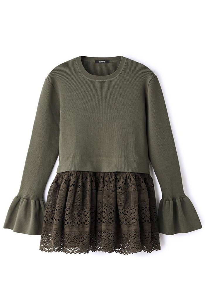 【アロー/aLORS】のPull en dentelle torsadee equestre Cadence レース付きニット インテリア・キッズ・メンズ・レディースファッション・服の通販 founy(ファウニー) https://founy.com/ ファッション Fashion レディースファッション Fashion for Women トップス・カットソー Cut & Sew Tops ニット Knit Tops & Sweaters カジュアルプルオーバー・ニットトップス Pullovers & Knit Tops / Casual Pullovers スリーブ Sleeve, Long Sleeve / Short Sleeve ペプラム Peplum, Flared Hem モチーフ Motif, Design Theme レース Lace, Lace Fabric エレガント 上品 Elegant 冬 Winter / This Winter 春 Spring |ID: prp329100004771158 ipo3291000000036503298