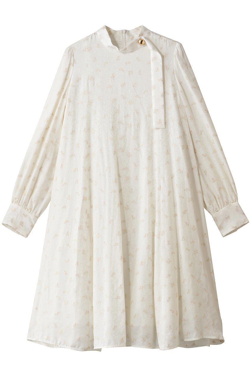 【アルアバイル/allureville】の【Loulou Willoughby】KEYジャガードフレアワンピース インテリア・キッズ・メンズ・レディースファッション・服の通販 founy(ファニー) ファッション Fashion レディースファッション Fashion for Women ワンピース Dresses チュニック Tunic Tops & Dresses ジャカード/ジャガード Jacquard, Woven Pattern スリーブ Sleeve, Long Sleeve / Short Sleeve チュニック Tunic, Long Top フェミニン Feminine, Girly フレア Flare, Flared ホリデーシーズン Holiday Season モチーフ Motif, Design Theme リュクス Luxury, Elegant, High-End, Chic ロング Long, Long-Length 新作・新入荷 New Arrivals / New In オフホワイト|ID: prp329100004771186 ipo3291000000034565522