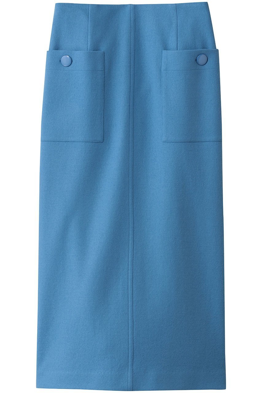 【アルアバイル/allureville】のカラーメルトン釦付タイトスカート A インテリア・キッズ・メンズ・レディースファッション・服の通販 founy(ファニー) ファッション Fashion レディースファッション Fashion for Women スカート Skirts ロングスカート Long Skirts / Maxi & Midi Skirts フロント Front, Front Design ポケット Pocket, Pocket Detail メルトン Melton, Heavy Wool ロング Long, Long-Length 新作・新入荷 New Arrivals / New In サックス|ID: prp329100004771187 ipo3291000000034565534