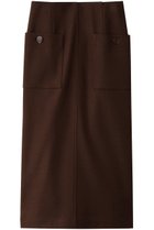 【アルアバイル/allureville】のカラーメルトン釦付タイトスカート A ブラウン|ID: prp329100004771187 ipo3291000000034565535