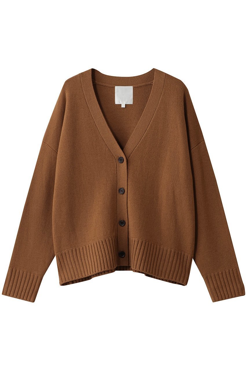 【ウィムガゼット/Whim Gazette】の【Drawing Numbers】接結ルーズVネックカーディガン インテリア・キッズ・メンズ・レディースファッション・服の通販 founy(ファニー) 　ファッション　Fashion　レディースファッション　Fashion for Women　トップス・カットソー　Cut & Sew Tops　ニット　Knit Tops & Sweaters　カーディガン・羽織り　Layered Style Cardigans　Vネックトップス　V-Neck Tops / V-Cut Neckline Shirts　カーディガン　Cardigan, Knitwear　シンプル　Simple, Minimal　バランス　Balance, Style Balance　ルーズ　Loose, Oversized　定番　Standard, Basic Item　ライトブラウン|ID: prp329100004771189 ipo3291000000035668347