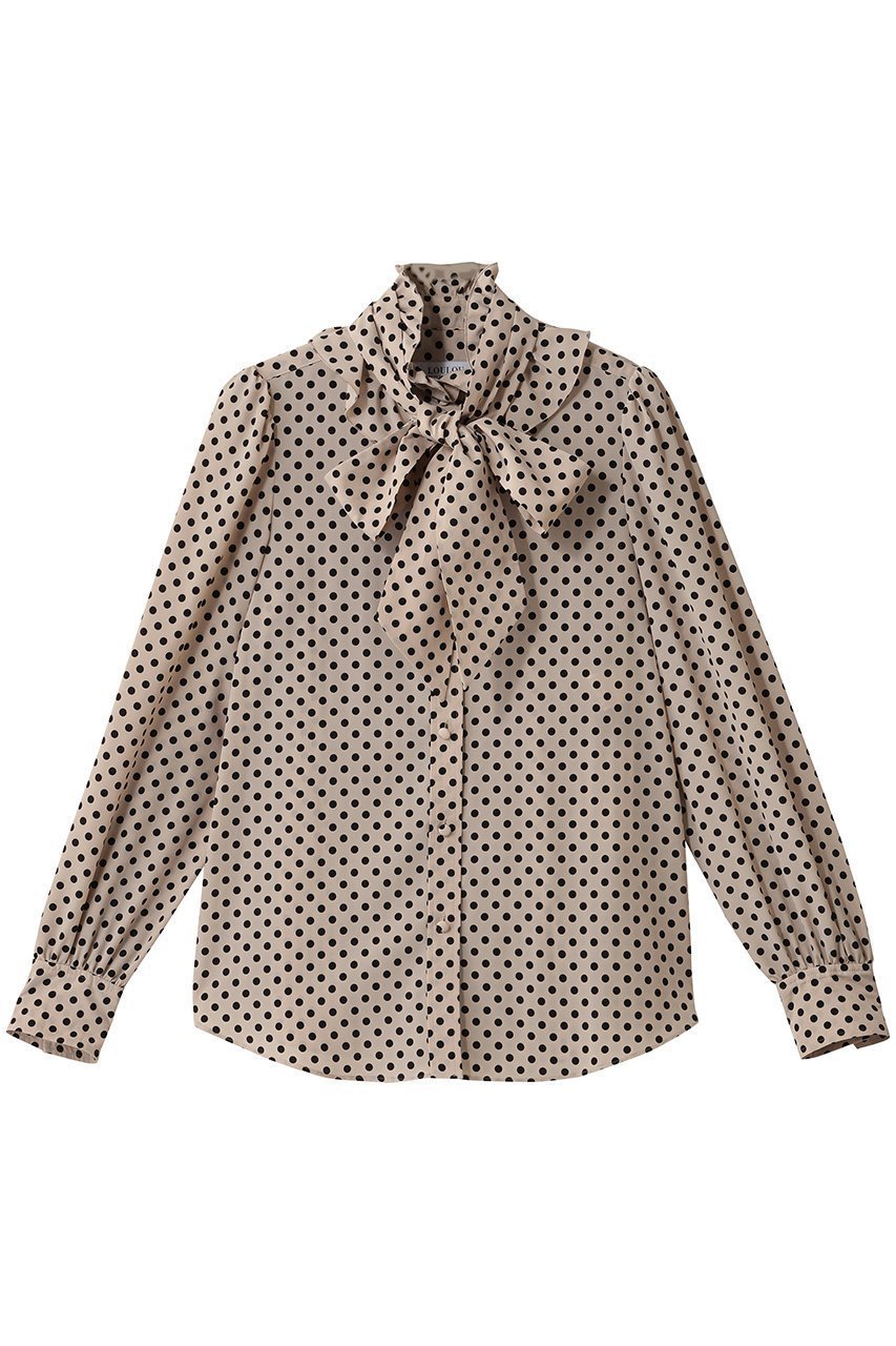 【アルアバイル/allureville】の【Loulou Willoughby】デシンドットフリルボウタイBL A インテリア・キッズ・メンズ・レディースファッション・服の通販 founy(ファニー) ファッション Fashion レディースファッション Fashion for Women トップス・カットソー Cut & Sew Tops シャツ・ブラウス・オフィスカジュアル Elegant Blouses & Button-Ups スリーブ Sleeve, Long Sleeve / Short Sleeve ドット Polka Dot, Dot Pattern フリル Frill, Ruffle ロング Long, Long-Length エレガント 上品 Elegant 新作・新入荷 New Arrivals / New In ライトベージュ|ID: prp329100004771194 ipo3291000000034565603