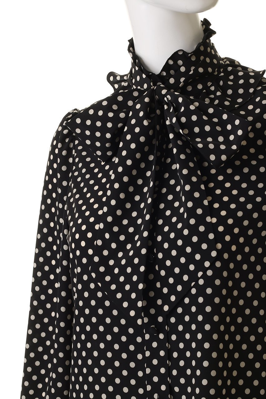 【アルアバイル/allureville】の【Loulou Willoughby】デシンドットフリルボウタイBL A 人気、トレンドファッション・服の通販 founy(ファニー) 　ファッション　Fashion　レディースファッション　Fashion for Women　トップス・カットソー　Cut & Sew Tops　シャツ・ブラウス・オフィスカジュアル　Elegant Blouses & Button-Ups　2026年　2026　スリーブ　Sleeve, Long Sleeve / Short Sleeve　ドット　Polka Dot, Dot Pattern　フリル　Frill, Ruffle　ロング　Long, Long-Length　エレガント 上品　Elegant　夏　Summer　春　Spring　S/S・春夏　SS, Spring/Summer, Warm Season　other-5|ID: prp329100004771194 ipo3291000000035772510