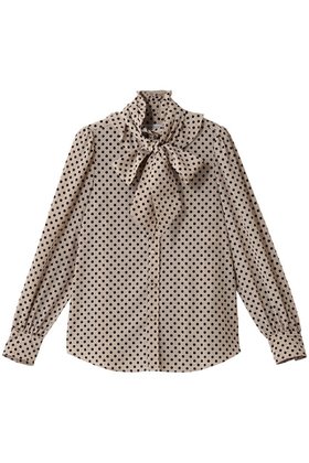 【アルアバイル/allureville】 【Loulou Willoughby】デシンドットフリルボウタイBL A人気、トレンドファッション・服の通販 founy(ファニー) ファッション Fashion レディースファッション Fashion for Women トップス・カットソー Cut & Sew Tops シャツ・ブラウス・オフィスカジュアル Elegant Blouses & Button-Ups 2026年 2026 スリーブ Sleeve, Long Sleeve / Short Sleeve ドット Polka Dot, Dot Pattern フリル Frill, Ruffle ロング Long, Long-Length エレガント 上品 Elegant 夏 Summer 春 Spring S/S・春夏 SS, Spring/Summer, Warm Season |ID:prp329100004771194