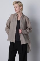 【ヒューエルミュージアム/hueLe Museum】の【hLM】麻オーバーサイズシャツ 人気、トレンドファッション・服の通販 founy(ファニー) ファッション Fashion レディースファッション Fashion for Women トップス・カットソー Cut & Sew Tops シャツ・ブラウス・オフィスカジュアル Elegant Blouses & Button-Ups シンプル Simple, Minimal スリーブ Sleeve, Long Sleeve / Short Sleeve フロント Front, Front Design ロング Long, Long-Length ワイド Wide, Wide Fit エレガント 上品 Elegant thumbnail カーキ|ID: prp329100004771197 ipo3291000000034565628