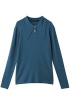 【ミズイロ インド/mizuiro ind】のlong collar knit Polo ポロニット l.blue|ID:prp329100004772239