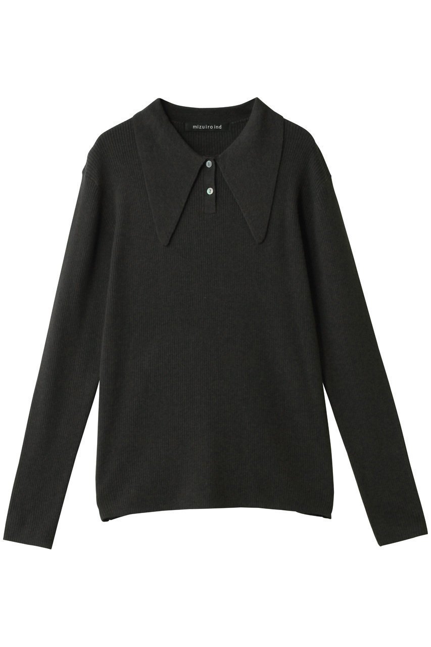 【ミズイロ インド/mizuiro ind】のlong collar knit Polo ポロニット インテリア・キッズ・メンズ・レディースファッション・服の通販 founy(ファニー) ファッション Fashion レディースファッション Fashion for Women トップス・カットソー Cut & Sew Tops ニット Knit Tops & Sweaters カジュアルプルオーバー・ニットトップス Pullovers & Knit Tops / Casual Pullovers クラシカル Classical, Vintage-Inspired シンプル Simple, Minimal デニム Denim, Jeans Material トレンド Trend, Trending Now 新作・新入荷 New Arrivals / New In c.gray|ID: prp329100004772239 ipo3291000000034575804