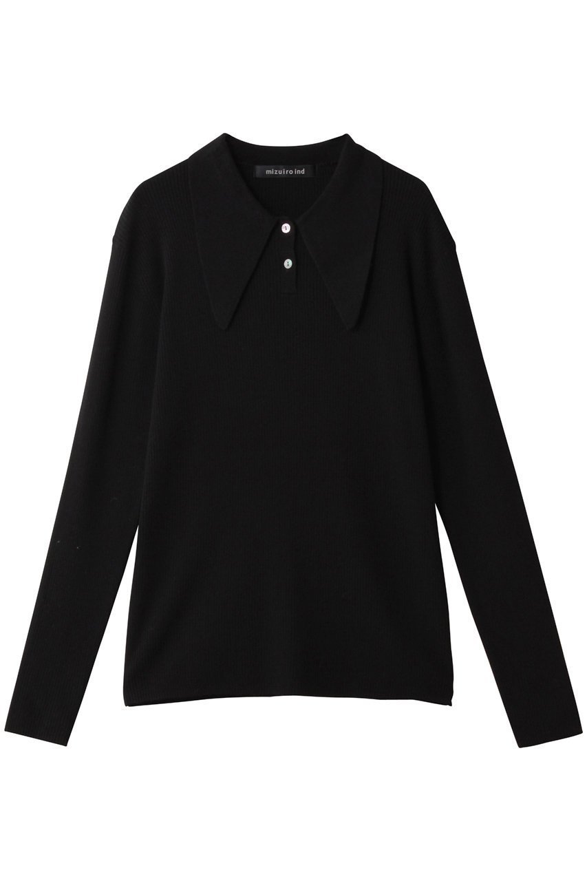 【ミズイロ インド/mizuiro ind】のlong collar knit Polo ポロニット インテリア・キッズ・メンズ・レディースファッション・服の通販 founy(ファニー) ファッション Fashion レディースファッション Fashion for Women トップス・カットソー Cut & Sew Tops ニット Knit Tops & Sweaters カジュアルプルオーバー・ニットトップス Pullovers & Knit Tops / Casual Pullovers クラシカル Classical, Vintage-Inspired シンプル Simple, Minimal デニム Denim, Jeans Material トレンド Trend, Trending Now 新作・新入荷 New Arrivals / New In black|ID: prp329100004772239 ipo3291000000034575805