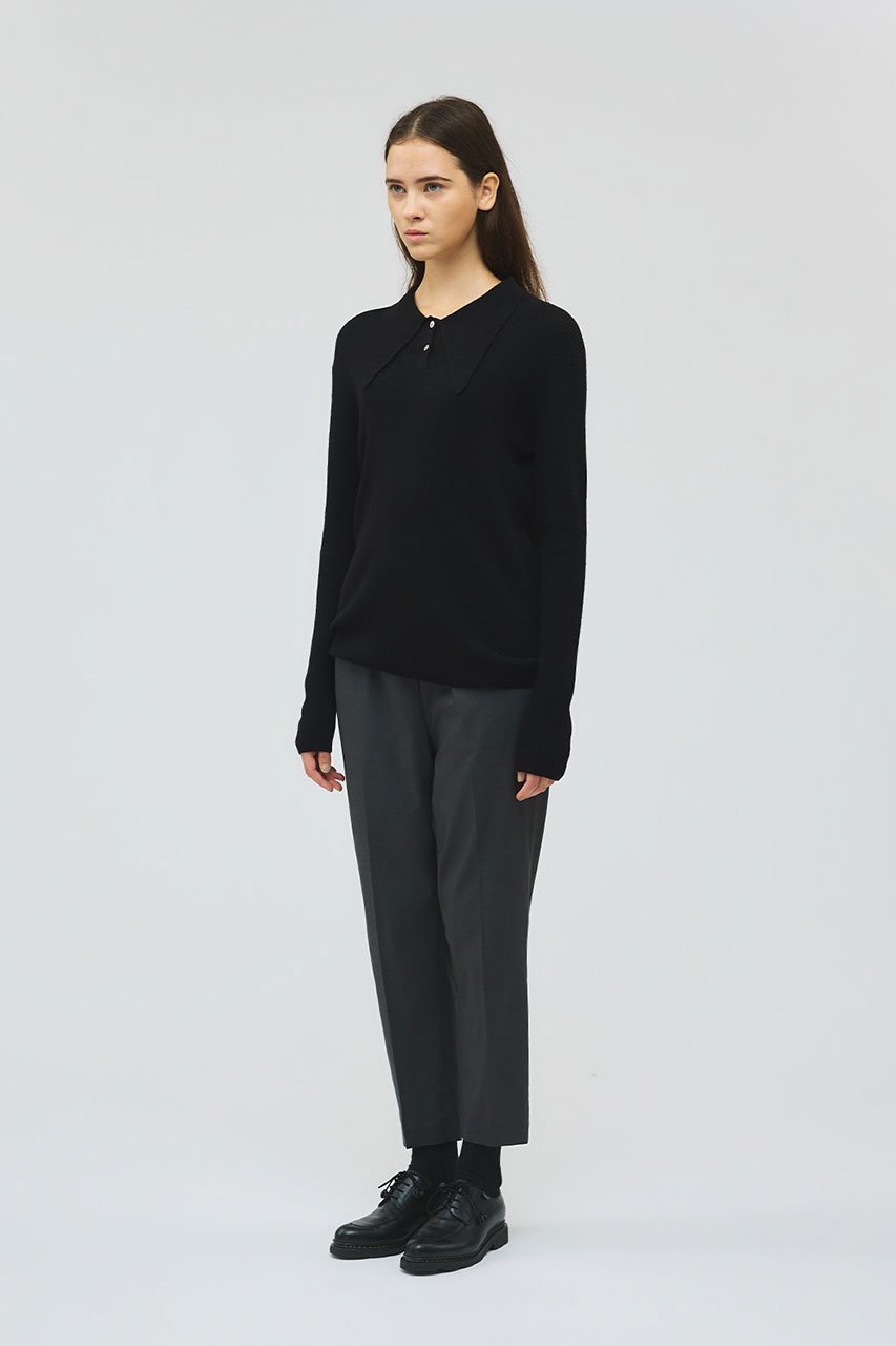 【ミズイロ インド/mizuiro ind】のロングカラーニットポロ 人気、トレンドファッション・服の通販 founy(ファニー) 　ファッション　Fashion　レディースファッション　Fashion for Women　トップス・カットソー　Cut & Sew Tops　ニット　Knit Tops & Sweaters　カジュアルプルオーバー・ニットトップス　Pullovers & Knit Tops / Casual Pullovers　クラシカル　Classical, Vintage-Inspired　シンプル　Simple, Minimal　デニム　Denim, Jeans Material　トレンド　Trend, Trending Now　other-7|ID: prp329100004772239 ipo3291000000034716262