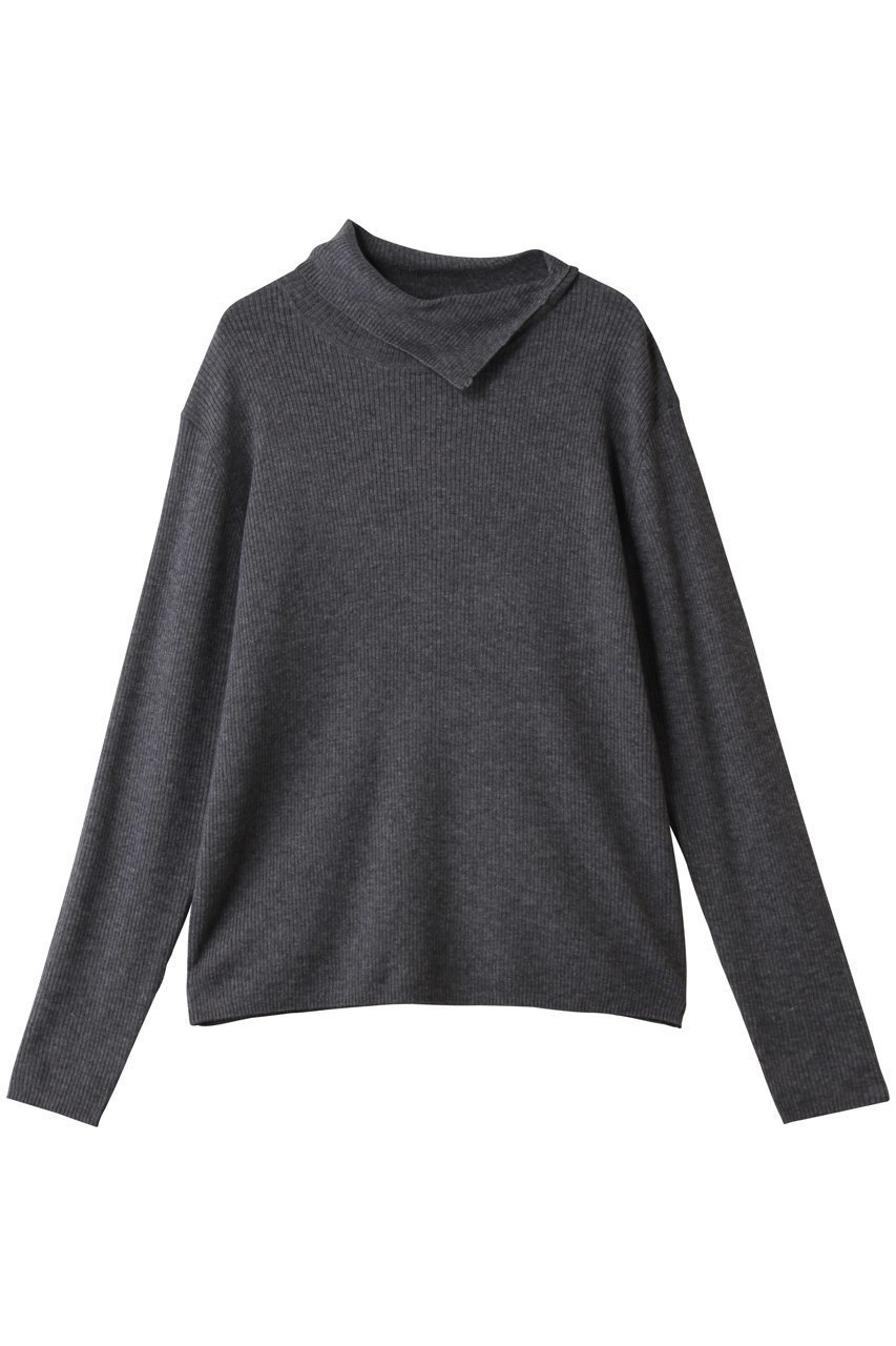【ミズイロ インド/mizuiro ind】のrib high neck P/O with button プルオーバー インテリア・キッズ・メンズ・レディースファッション・服の通販 founy(ファニー) ファッション Fashion レディースファッション Fashion for Women トップス・カットソー Cut & Sew Tops ニット Knit Tops & Sweaters カジュアルプルオーバー・ニットトップス Pullovers & Knit Tops / Casual Pullovers アシンメトリー Asymmetrical Style ハイネック High Neck, Mock Neck エレガント 上品 Elegant 新作・新入荷 New Arrivals / New In gray|ID: prp329100004772240 ipo3291000000034575814
