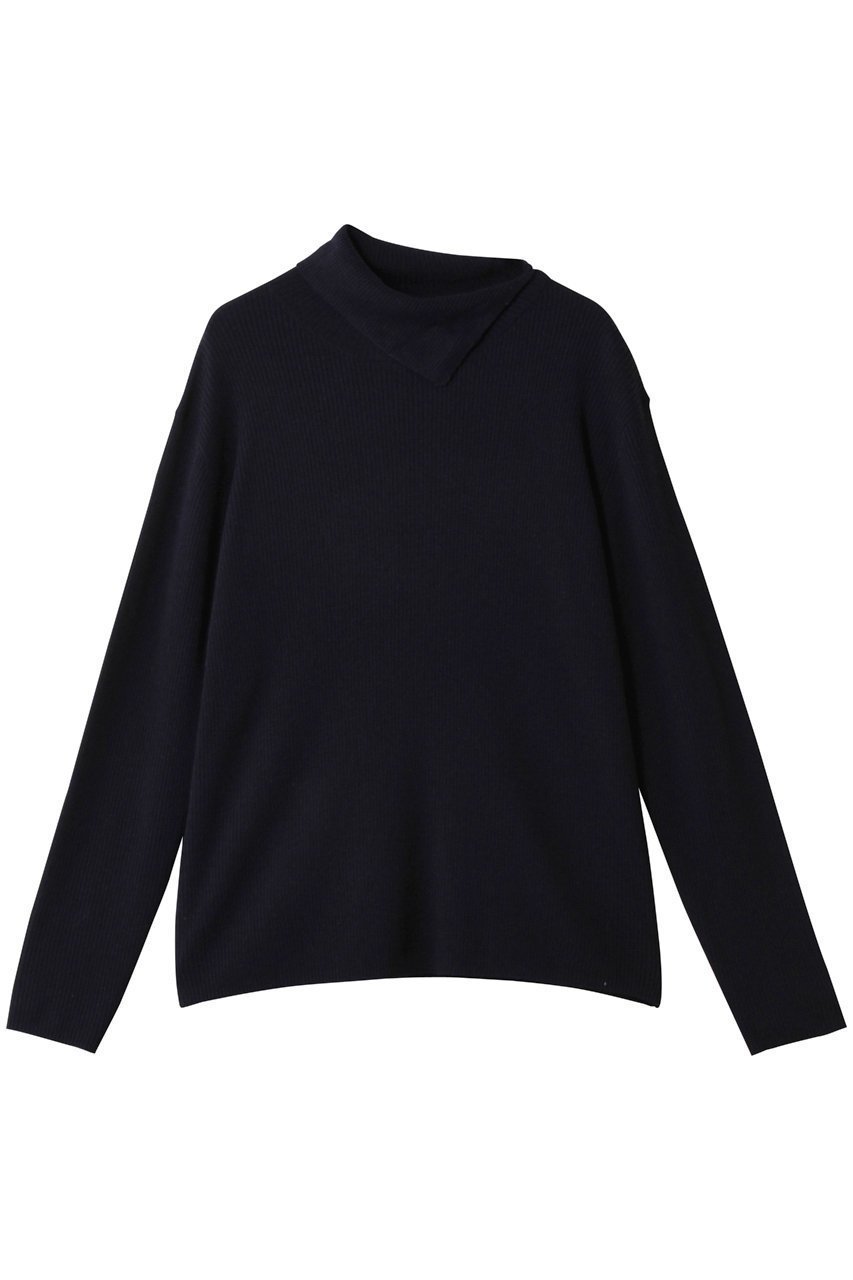【ミズイロ インド/mizuiro ind】のボタン付きリブハイネックプルオーバー インテリア・キッズ・メンズ・レディースファッション・服の通販 founy(ファニー) ファッション Fashion レディースファッション Fashion for Women トップス・カットソー Cut & Sew Tops ニット Knit Tops & Sweaters カジュアルプルオーバー・ニットトップス Pullovers & Knit Tops / Casual Pullovers アシンメトリー Asymmetrical Style ハイネック High Neck, Mock Neck エレガント 上品 Elegant navy|ID: prp329100004772240 ipo3291000000035412922