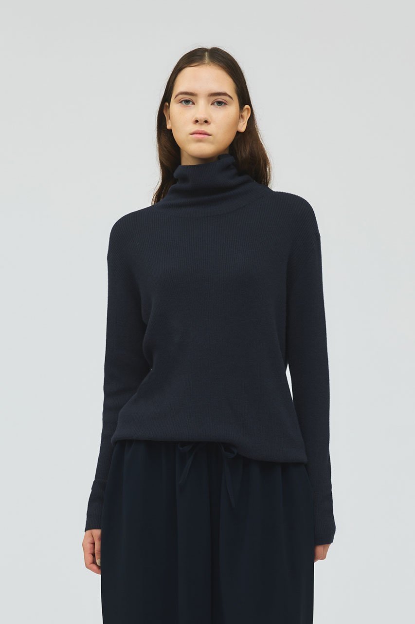 【ミズイロ インド/mizuiro ind】のボタン付きリブハイネックプルオーバー 人気、トレンドファッション・服の通販 founy(ファニー) ファッション Fashion レディースファッション Fashion for Women トップス・カットソー Cut & Sew Tops ニット Knit Tops & Sweaters カジュアルプルオーバー・ニットトップス Pullovers & Knit Tops / Casual Pullovers アシンメトリー Asymmetrical Style ハイネック High Neck, Mock Neck エレガント 上品 Elegant other-7|ID: prp329100004772240 ipo3291000000035696020