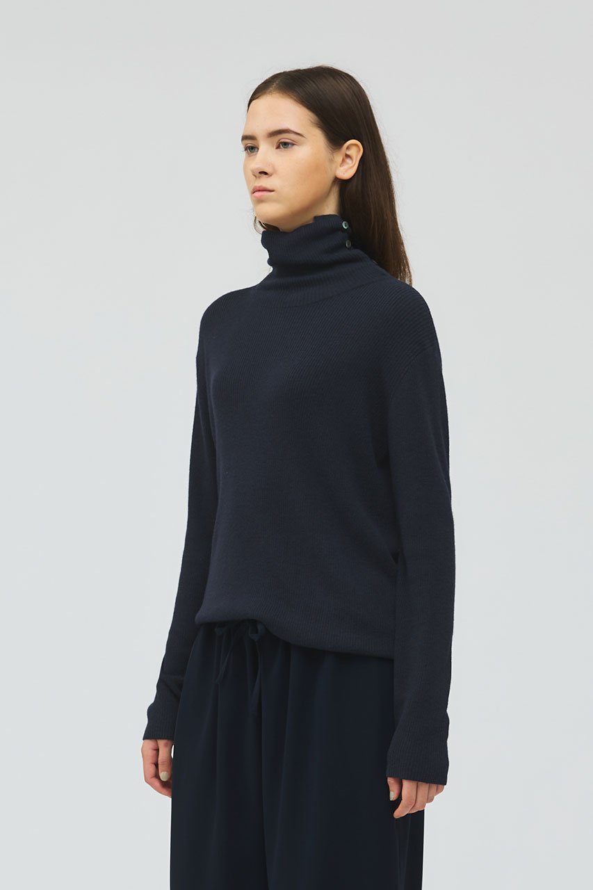 【ミズイロ インド/mizuiro ind】のボタン付きリブハイネックプルオーバー 人気、トレンドファッション・服の通販 founy(ファニー) ファッション Fashion レディースファッション Fashion for Women トップス・カットソー Cut & Sew Tops ニット Knit Tops & Sweaters カジュアルプルオーバー・ニットトップス Pullovers & Knit Tops / Casual Pullovers アシンメトリー Asymmetrical Style ハイネック High Neck, Mock Neck エレガント 上品 Elegant other-8|ID: prp329100004772240 ipo3291000000035696022