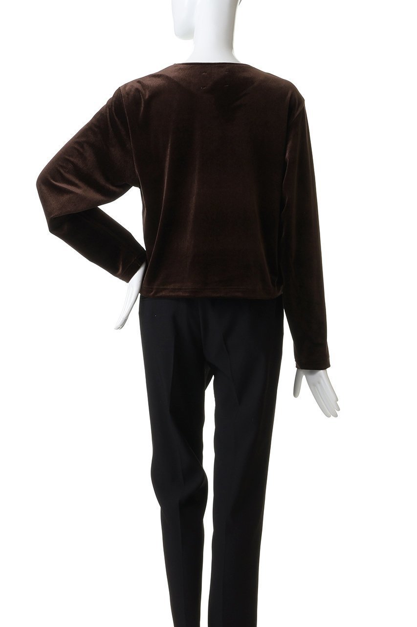 【ミディウミソリッド/MIDIUMISOLID】のクルーネックベロアカーディガン 人気、トレンドファッション・服の通販 founy(ファニー) 　ファッション　Fashion　レディースファッション　Fashion for Women　トップス・カットソー　Cut & Sew Tops　カーディガン・羽織り　Layered Style Cardigans　シャツ・ブラウス・オフィスカジュアル　Elegant Blouses & Button-Ups　ロングTシャツ・Tシャツ　Longline T-Shirts & Tees　カットソー・ベーシックTシャツ　Cut-and-Sewn Tops / Stretch Tees & Basics　ベロアトップス　Velour Tops / Velvet-Look Items　カーディガン　Cardigan, Knitwear　シンプル　Simple, Minimal　フロント　Front, Front Design　ベロア　Velour, Soft Velvet　リュクス　Luxury, Elegant, High-End, Chic　エレガント 上品　Elegant　other-4|ID: prp329100004772243 ipo3291000000035859683