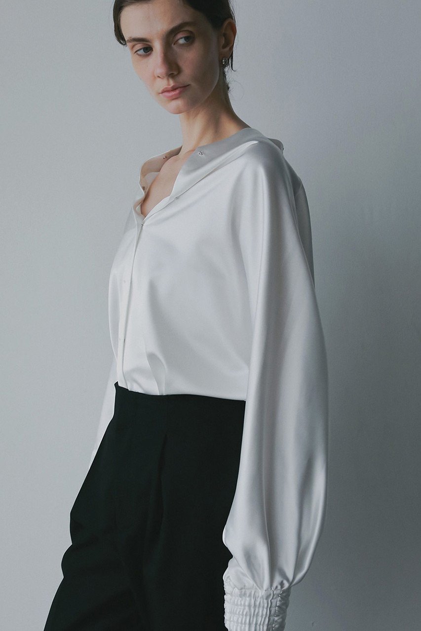 【ハー/HER.】の【11/20 12:00販売開始】サテンVネックブラウス 人気、トレンドファッション・服の通販 founy(ファニー) ファッション Fashion レディースファッション Fashion for Women トップス・カットソー Cut & Sew Tops シャツ・ブラウス・オフィスカジュアル Elegant Blouses & Button-Ups Vネックトップス V-Neck Tops / V-Cut Neckline Shirts サテン Satin, Glossy Fabric スリーブ Sleeve, Long Sleeve / Short Sleeve ロング Long, Long-Length 新作・新入荷 New Arrivals / New In other-6|ID: prp329100004772873 ipo3291000000034583772