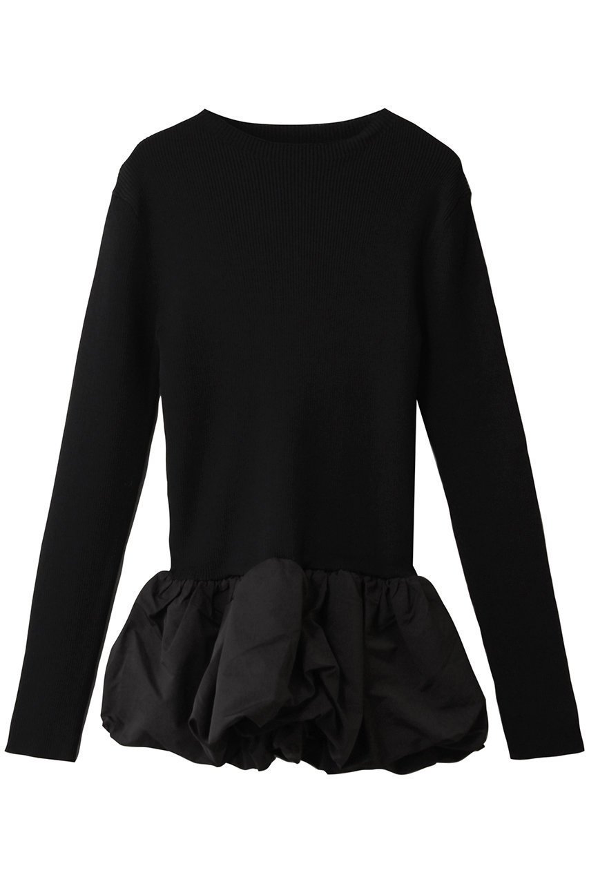 【ハー/HER.】のバルーンドッキングニット インテリア・キッズ・メンズ・レディースファッション・服の通販 founy(ファニー) 　ファッション　Fashion　レディースファッション　Fashion for Women　トップス・カットソー　Cut & Sew Tops　ニット　Knit Tops & Sweaters　カジュアルプルオーバー・ニットトップス　Pullovers & Knit Tops / Casual Pullovers　ギャザー　Gathered, Ruffled　シンプル　Simple, Minimal　ドッキング　Docking, Mixed Material　バルーン　Balloon, Balloon Silhouette　切替　Switching, Contrast Panel　ブラック|ID: prp329100004772877 ipo3291000000035565728