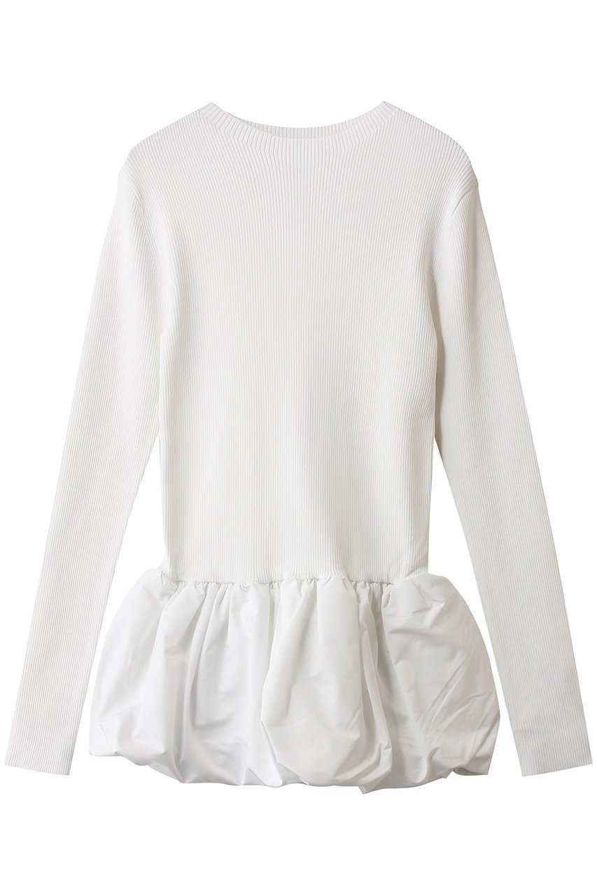 【ハー/HER.】のバルーンドッキングニット インテリア・キッズ・メンズ・レディースファッション・服の通販 founy(ファニー) 　ファッション　Fashion　レディースファッション　Fashion for Women　トップス・カットソー　Cut & Sew Tops　ニット　Knit Tops & Sweaters　カジュアルプルオーバー・ニットトップス　Pullovers & Knit Tops / Casual Pullovers　ギャザー　Gathered, Ruffled　シンプル　Simple, Minimal　ドッキング　Docking, Mixed Material　バルーン　Balloon, Balloon Silhouette　切替　Switching, Contrast Panel　ホワイト|ID: prp329100004772877 ipo3291000000035565729