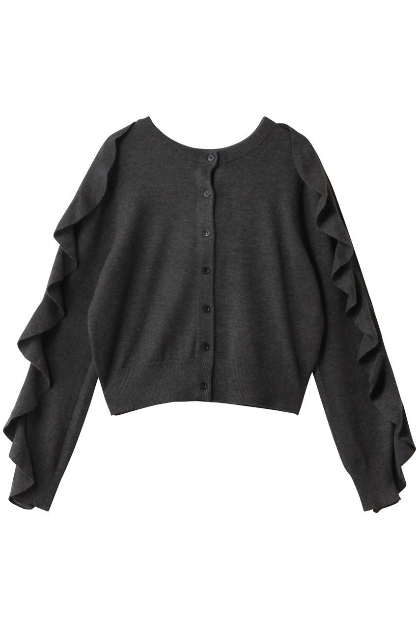 【クラネ/CLANE】のW FACE SHOULDER FRILL KNIT CARDIGAN インテリア・キッズ・メンズ・レディースファッション・服の通販 founy(ファニー) 　ファッション　Fashion　レディースファッション　Fashion for Women　トップス・カットソー　Cut & Sew Tops　ニット　Knit Tops & Sweaters　カーディガン・羽織り　Layered Style Cardigans　なめらか　Smooth, Silky Texture　カーディガン　Cardigan, Knitwear　シンプル　Simple, Minimal　フリル　Frill, Ruffle　羽織　Haori, Light Jacket　GRAY|ID: prp329100004773603 ipo3291000000035360538