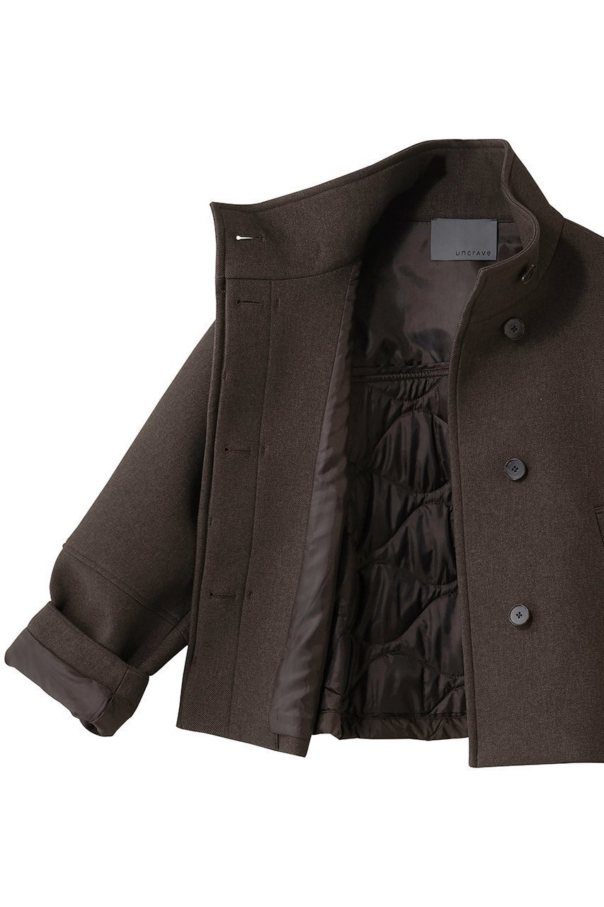 【アンクレイヴ/uncrave】のパディング×ボンディングコンビ コート 人気、トレンドファッション・服の通販 founy(ファニー) 　ファッション　Fashion　レディースファッション　Fashion for Women　アウター　Coat / Outerwear Collection　コート・ロングコート・ピーコート　Long Coats, Peacoats & More　キルティング　Quilted, Quilting　キルト　Quilt, Quilted Fabric　コンビ　Combo, Combination Style　ショルダー　Shoulder, Shoulder Strap　ショート　Short, Short Length　スタンド　Stand Collar, Upright Stand　タフタ　Taffeta, Structured Fabric　トレンド　Trend, Trending Now　ドッキング　Docking, Mixed Material　ドロップ　Drop Shoulder, Dropped Style　ボンディング　Bonding, Bonded Fabric　メランジ　Melange, Mixed Yarn　リアル　Real, Realistic　other-6|ID: prp329100004773606 ipo3291000000034639433