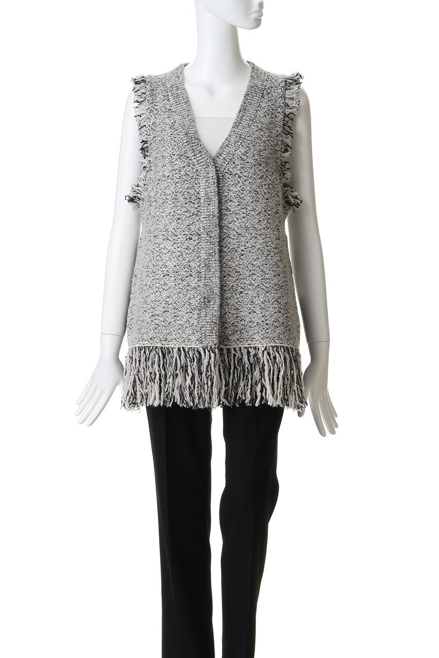 【アンクレイヴ/uncrave】のツイードニット ジレ 人気、トレンドファッション・服の通販 founy(ファニー) 　ファッション　Fashion　レディースファッション　Fashion for Women　トップス・カットソー　Cut & Sew Tops　ニット　Knit Tops & Sweaters　カーディガン・羽織り　Layered Style Cardigans　ベスト&ジレ / 重ね着スタイル　Vests & Gilets　カーディガン　Cardigan, Knitwear　ストレッチ　Stretch, Stretchy Fabric　セットアップ　Set-Up, Coordinated Outfit　ツイード／ツィード　Choker, Choker Necklace　ツイード　Twill, Twill Weave　フリンジ　Fringe, Tassel　フレア　Flare, Flared　フロント　Front, Front Design　ベスト　Vest, Waistcoat　ミックス　Mix, Mixed Style　ロング　Long, Long-Length　other-2|ID: prp329100004773611 ipo3291000000035878201