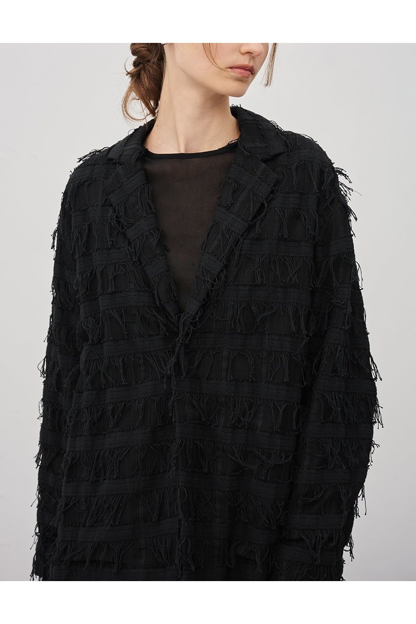 【アンクレイヴ/uncrave】の【11/19 12:00販売開始】フリンジレース ジャケット インテリア・キッズ・メンズ・レディースファッション・服の通販 founy(ファニー) ファッション Fashion レディースファッション Fashion for Women アウター Coat / Outerwear Collection レディースジャケット・軽アウター Jackets カットジャガード Cut Jacquard シンプル Simple, Minimal ジャケット Jacket, Outerwear チェック Check, Plaid, Tartan ティアードスカート Tiered Skirt, Flounced Skirt フリンジ Fringe, Tassel ブロック Block, Solid Block Pattern ポケット Pocket, Pocket Detail メッシュ Mesh, Net Fabric ラッセル Raschel, Raschel Lace レース Lace, Lace Fabric 新作・新入荷 New Arrivals / New In ブラック|ID: prp329100004773614 ipo3291000000034594272