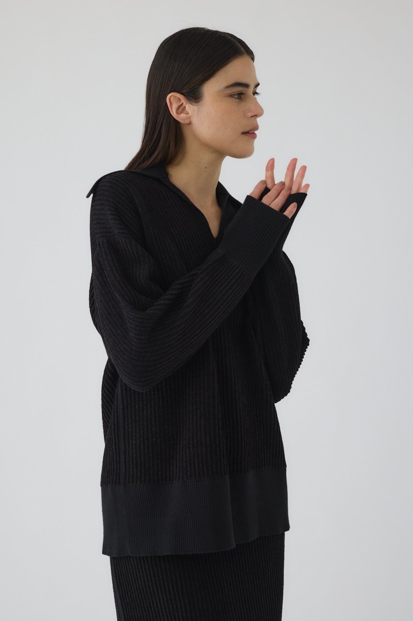 【リムアーク/RIM.ARK】の【11/19 10:00販売開始】Basic collar rib pullover/プルオーバー 人気、トレンドファッション・服の通販 founy(ファニー) 　ファッション　Fashion　レディースファッション　Fashion for Women　トップス・カットソー　Cut & Sew Tops　シャツ・ブラウス・オフィスカジュアル　Elegant Blouses & Button-Ups　ロングTシャツ・Tシャツ　Longline T-Shirts & Tees　カジュアルプルオーバー・ニットトップス　Pullovers & Knit Tops / Casual Pullovers　カットソー・ベーシックTシャツ　Cut-and-Sewn Tops / Stretch Tees & Basics　スリーブ　Sleeve, Long Sleeve / Short Sleeve　セットアップ　Set-Up, Coordinated Outfit　トレンド　Trend, Trending Now　リラックス　Relax, Relaxed Fit　ロング　Long, Long-Length　other-2|ID: prp329100004773642 ipo3291000000034594646