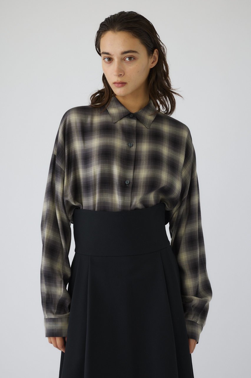 【リムアーク/RIM.ARK】のCheck pattern SH/シャツ 人気、トレンドファッション・服の通販 founy(ファニー) 　ファッション　Fashion　レディースファッション　Fashion for Women　トップス・カットソー　Cut & Sew Tops　シャツ・ブラウス・オフィスカジュアル　Elegant Blouses & Button-Ups　おすすめ　Recommended / Our Picks　スラックス　Slacks, Dress Pants　スリーブ　Sleeve, Long Sleeve / Short Sleeve　チェック　Check, Plaid, Tartan　マニッシュ　Mannish, Boyish　ラグジュアリー　Luxury, Elegant　ロング　Long, Long-Length　other-4|ID: prp329100004773645 ipo3291000000035804357