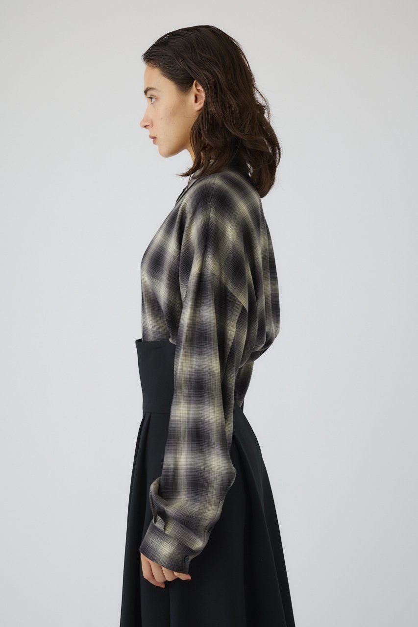 【リムアーク/RIM.ARK】のCheck pattern SH/シャツ 人気、トレンドファッション・服の通販 founy(ファニー) 　ファッション　Fashion　レディースファッション　Fashion for Women　トップス・カットソー　Cut & Sew Tops　シャツ・ブラウス・オフィスカジュアル　Elegant Blouses & Button-Ups　おすすめ　Recommended / Our Picks　スラックス　Slacks, Dress Pants　スリーブ　Sleeve, Long Sleeve / Short Sleeve　チェック　Check, Plaid, Tartan　マニッシュ　Mannish, Boyish　ラグジュアリー　Luxury, Elegant　ロング　Long, Long-Length　other-6|ID: prp329100004773645 ipo3291000000035804359