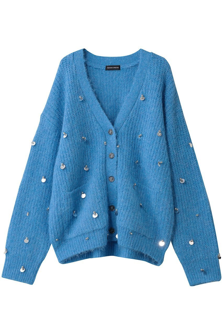 【メゾンスペシャル/MAISON SPECIAL】のSpangle Knit Cardigan/スパングルニットカーディガン インテリア・キッズ・メンズ・レディースファッション・服の通販 founy(ファニー) ファッション Fashion レディースファッション Fashion for Women トップス・カットソー Cut & Sew Tops ニット Knit Tops & Sweaters カーディガン・羽織り Layered Style Cardigans カーディガン Cardigan, Knitwear スパンコール Sequins, Sequin Embellishment デコルテ Décolleté, Neckline BLU(ブルー)|ID: prp329100004773652 ipo3291000000034594725
