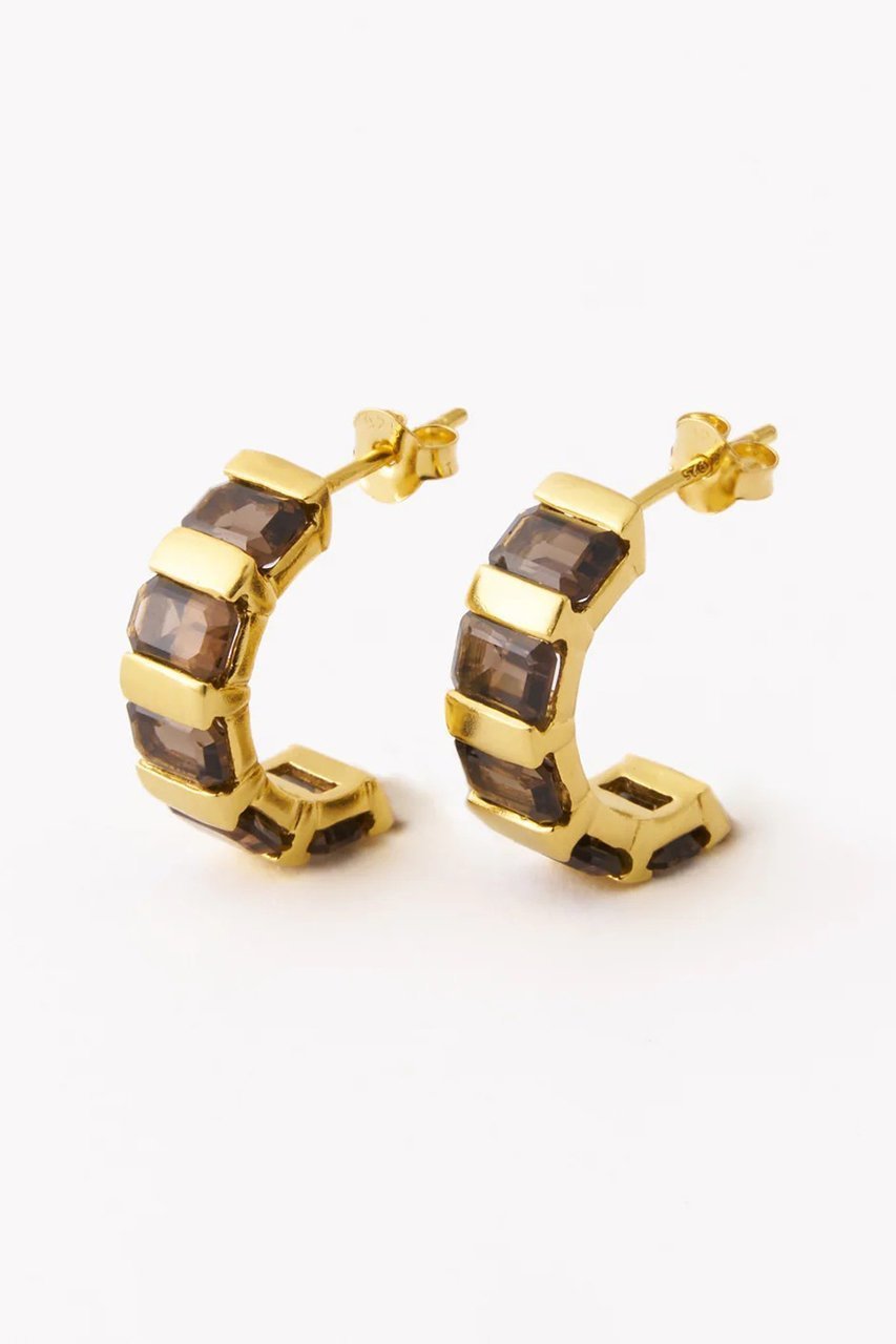 【ヌキテパ/NE QUITTEZ PAS】の【UPALA】 RECTANGLE GEM ミニ フープ スタッド ピアス インテリア・キッズ・メンズ・レディースファッション・服の通販 founy(ファニー) 　ファッション　Fashion　レディースファッション　Fashion for Women　ジュエリー　Jewelry　ファッションリング　Fashion Rings　イヤリング・フープ・ドロップタイプ　Hoop, Drop & Clip Earrings　2025年　2025　2025-2026秋冬・A/W　Autumn/Winter 2025–26 AW25–26　おすすめ　Recommended / Our Picks　イヤリング　Earrings　シンプル　Simple, Minimal　ストーン　Stone, Gem-Like　フレーム　Frame, Outline　フープ　Hoop, Hoop Earrings　メガネ　Glasses, Eyewear　モダン　Modern, Contemporary　A/W・秋冬　Autumn/Winter　スモーキークオーツ|ID: prp329100004774318 ipo3291000000034604370