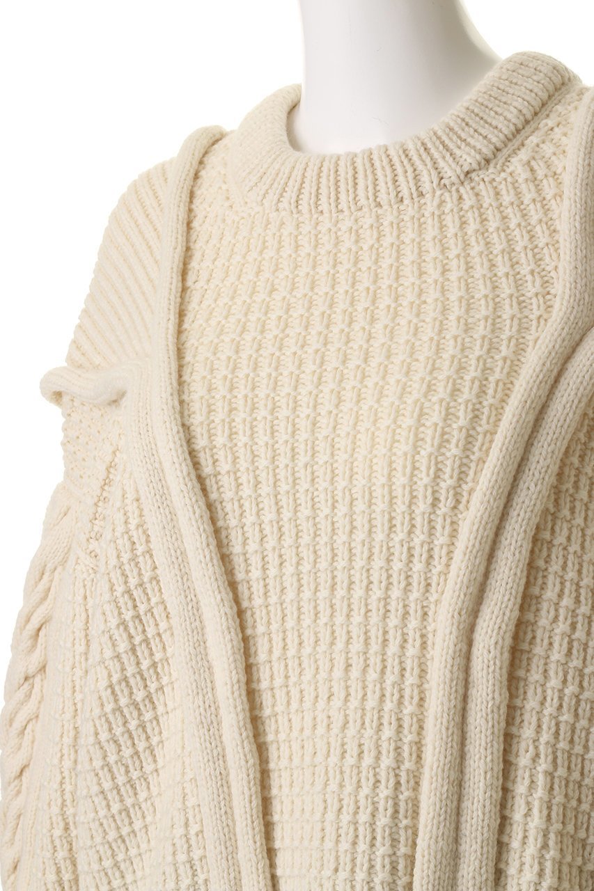 【エリオポール/heliopole】の【uca】ARAN HAND KNIT SLIT GUSSET クルーネック 人気、トレンドファッション・服の通販 founy(ファニー) 　ファッション　Fashion　レディースファッション　Fashion for Women　トップス・カットソー　Cut & Sew Tops　ニット　Knit Tops & Sweaters　カジュアルプルオーバー・ニットトップス　Pullovers & Knit Tops / Casual Pullovers　クラシカル　Classical, Vintage-Inspired　デニム　Denim, Jeans Material　モダン　Modern, Contemporary　ロング　Long, Long-Length　新作・新入荷　New Arrivals / New In　A/W・秋冬　Autumn/Winter　other-5|ID: prp329100004774329 ipo3291000000034604453