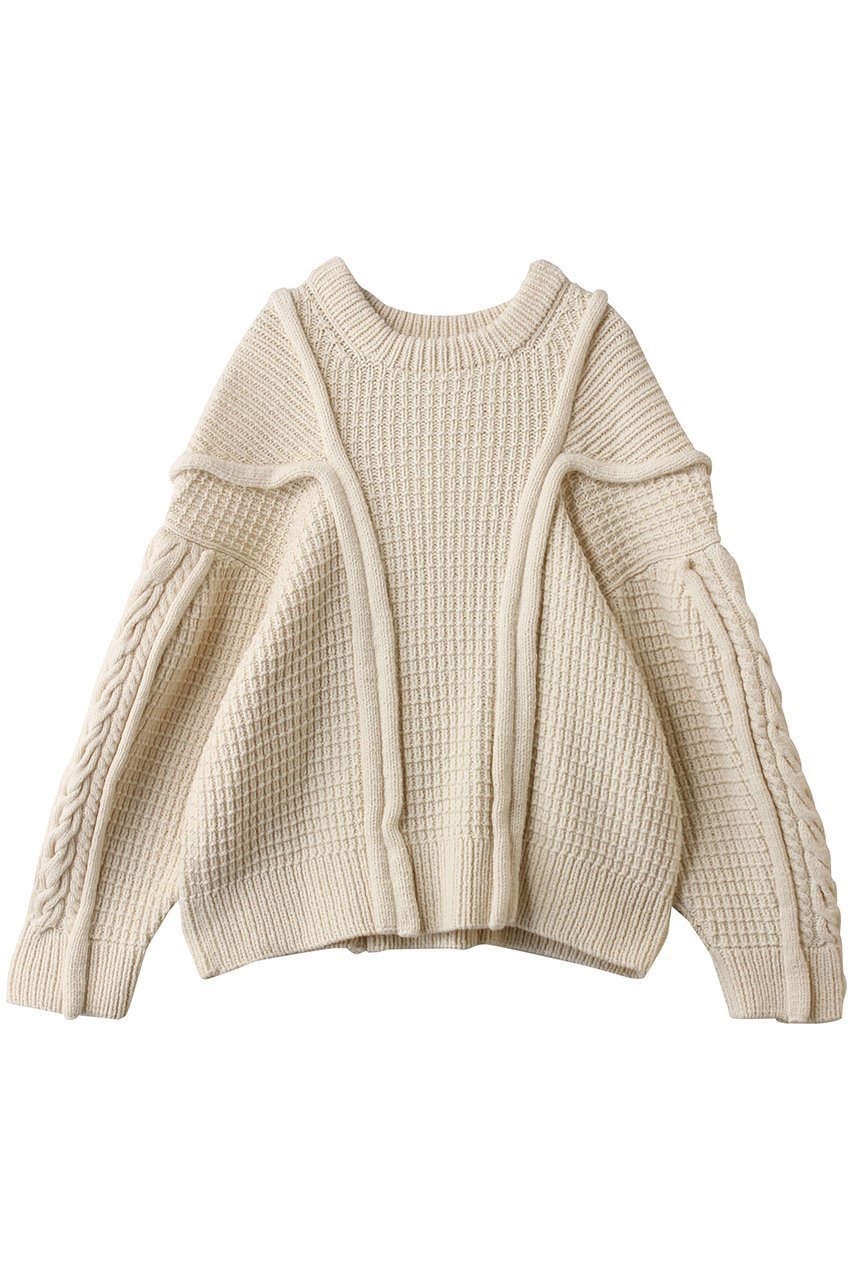 【エリオポール/heliopole】の【uca】ARAN HAND KNIT SLIT GUSSET クルーネック 人気、トレンドファッション・服の通販 founy(ファニー) 　ファッション　Fashion　レディースファッション　Fashion for Women　トップス・カットソー　Cut & Sew Tops　ニット　Knit Tops & Sweaters　カジュアルプルオーバー・ニットトップス　Pullovers & Knit Tops / Casual Pullovers　クラシカル　Classical, Vintage-Inspired　デニム　Denim, Jeans Material　モダン　Modern, Contemporary　ロング　Long, Long-Length　A/W・秋冬　Autumn/Winter　 other-1|ID: prp329100004774329 ipo3291000000035772724