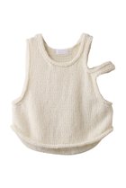 【エリオポール/heliopole】の【uca】HAND KNIT HEMP MAHAIR SLIT ベスト ホワイト|ID:prp329100004774330