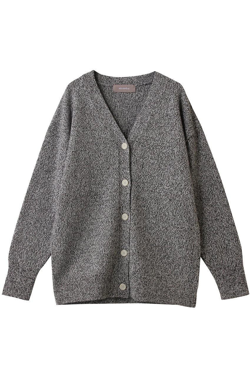 【エリオポール/heliopole】のミックスヤーンVネックカーディガン インテリア・キッズ・メンズ・レディースファッション・服の通販 founy(ファニー) 　ファッション　Fashion　レディースファッション　Fashion for Women　トップス・カットソー　Cut & Sew Tops　ニット　Knit Tops & Sweaters　カーディガン・羽織り　Layered Style Cardigans　Vネックトップス　V-Neck Tops / V-Cut Neckline Shirts　カーディガン　Cardigan, Knitwear　新作・新入荷　New Arrivals / New In　A/W・秋冬　Autumn/Winter　ブラック|ID: prp329100004774331 ipo3291000000034604461