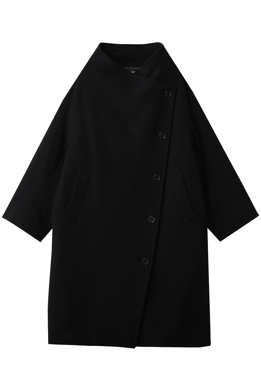 【エリオポール/heliopole】のウールスタンドカラーコート インテリア・キッズ・メンズ・レディースファッション・服の通販 founy(ファニー) 　ファッション　Fashion　レディースファッション　Fashion for Women　アウター　Coat / Outerwear Collection　コート・ロングコート・ピーコート　Long Coats, Peacoats & More　クラシカル　Classical, Vintage-Inspired　シンプル　Simple, Minimal　スタンド　Stand Collar, Upright Stand　ダブル　Double, Double-Breasted　モダン　Modern, Contemporary　ロング　Long, Long-Length　定番　Standard, Basic Item　ブラック|ID: prp329100004774333 ipo3291000000035772735