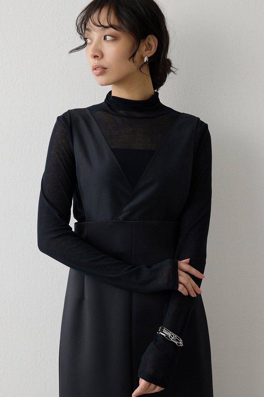 【ウィムガゼット/Whim Gazette】のダブルサテンワンピース 人気、トレンドファッション・服の通販 founy(ファニー) 　ファッション　Fashion　レディースファッション　Fashion for Women　ワンピース　Dresses　チュニック　Tunic Tops & Dresses　インナー　Innerwear　スマート　Smart, Elegant　タートル　Turtleneck, Turtle Collar　チュニック　Tunic, Long Top　フォルム　Silhouette, Form　ロング　Long, Long-Length　エレガント 上品　Elegant　other-5|ID: prp329100004774335 ipo3291000000035979233