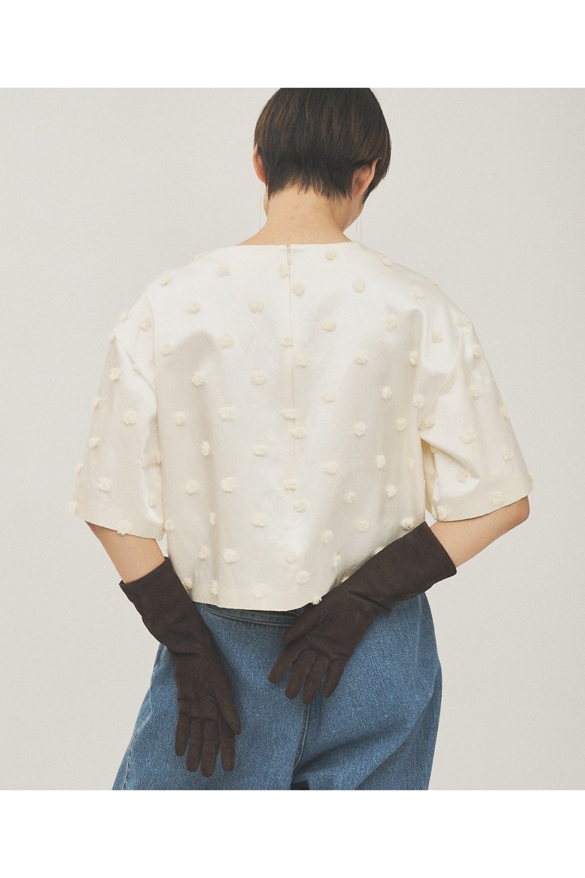 【ウィムガゼット/Whim Gazette】のボンボンジャガードブラウス 人気、トレンドファッション・服の通販 founy(ファニー) ファッション Fashion レディースファッション Fashion for Women トップス・カットソー Cut & Sew Tops シャツ・ブラウス・オフィスカジュアル Elegant Blouses & Button-Ups エレガント 上品 Elegant サテン Satin, Glossy Fabric ショート Short, Short Length シンプル Simple, Minimal ジャカード/ジャガード Jacquard, Woven Pattern スリーブ Sleeve, Long Sleeve / Short Sleeve デニム Denim, Jeans Material ドット Polka Dot, Dot Pattern ホリデーシーズン Holiday Season ボックス Boxy, Box Shape ボトム Bottoms, Lower Wear 別注 Limited Edition, Custom Order other-3|ID: prp329100004774337 ipo3291000000035772766