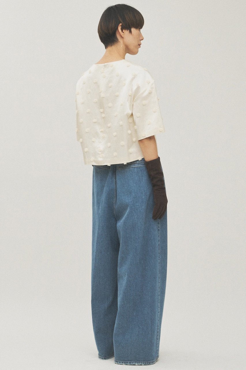 【ウィムガゼット/Whim Gazette】のボンボンジャガードブラウス 人気、トレンドファッション・服の通販 founy(ファニー) ファッション Fashion レディースファッション Fashion for Women トップス・カットソー Cut & Sew Tops シャツ・ブラウス・オフィスカジュアル Elegant Blouses & Button-Ups エレガント 上品 Elegant サテン Satin, Glossy Fabric ショート Short, Short Length シンプル Simple, Minimal ジャカード/ジャガード Jacquard, Woven Pattern スリーブ Sleeve, Long Sleeve / Short Sleeve デニム Denim, Jeans Material ドット Polka Dot, Dot Pattern ホリデーシーズン Holiday Season ボックス Boxy, Box Shape ボトム Bottoms, Lower Wear 別注 Limited Edition, Custom Order other-5|ID: prp329100004774337 ipo3291000000035772769