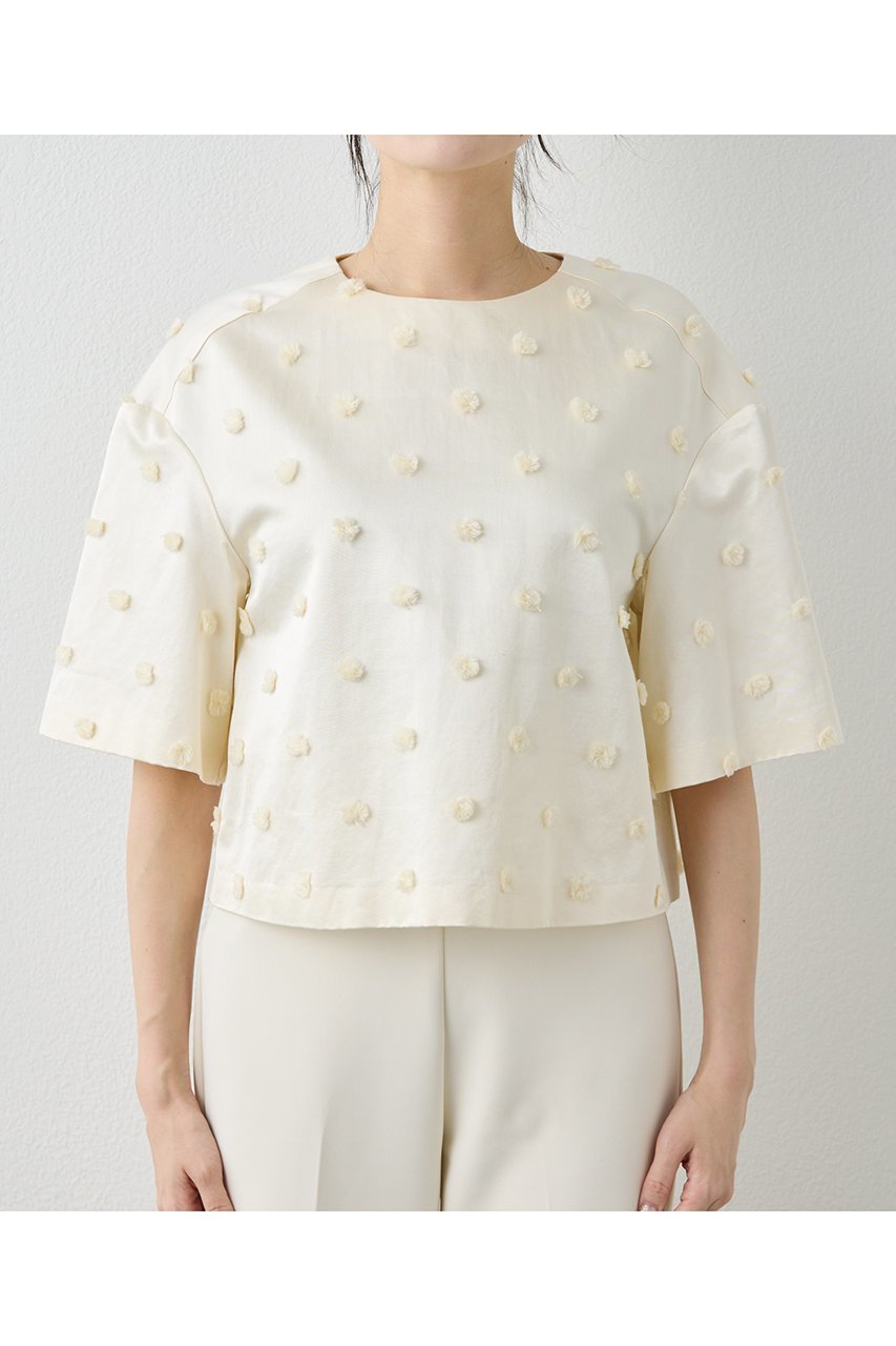 【ウィムガゼット/Whim Gazette】のボンボンジャガードブラウス 人気、トレンドファッション・服の通販 founy(ファニー) ファッション Fashion レディースファッション Fashion for Women トップス・カットソー Cut & Sew Tops シャツ・ブラウス・オフィスカジュアル Elegant Blouses & Button-Ups エレガント 上品 Elegant サテン Satin, Glossy Fabric ショート Short, Short Length シンプル Simple, Minimal ジャカード/ジャガード Jacquard, Woven Pattern スリーブ Sleeve, Long Sleeve / Short Sleeve デニム Denim, Jeans Material ドット Polka Dot, Dot Pattern ホリデーシーズン Holiday Season ボックス Boxy, Box Shape ボトム Bottoms, Lower Wear 別注 Limited Edition, Custom Order other-6|ID: prp329100004774337 ipo3291000000035772770